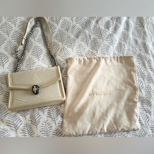 Bulgari Calfskin Serpenti Shoulder Bag Ivory
